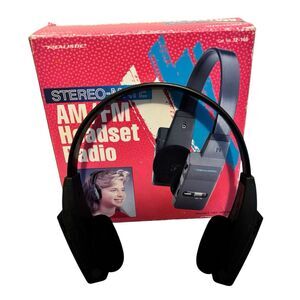 VTG REALISTIC STEREO-MATE AM/FM Headset Radio WORKS w/Box 12-146 Radio Shack 80s